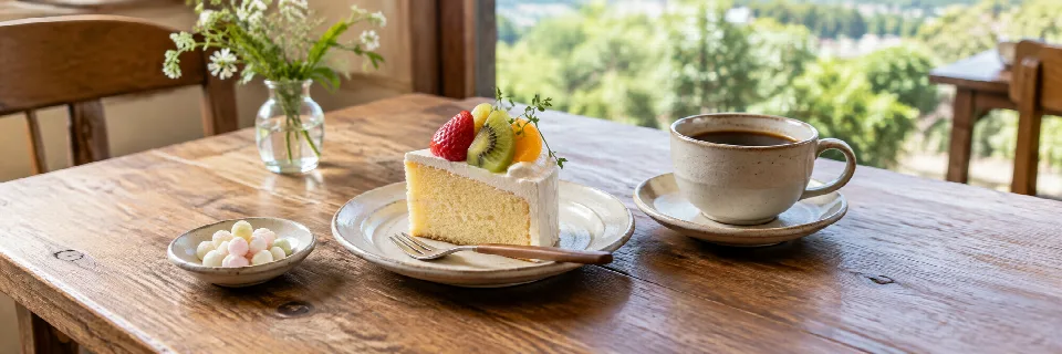 カフェとスイーツ（AI生成イメージ）